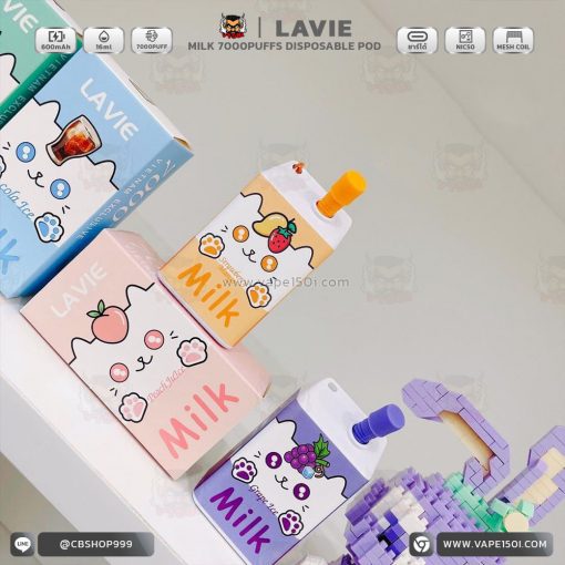 พอตใช้แล้วทิ้ง Lavie Milk 7000 puffs