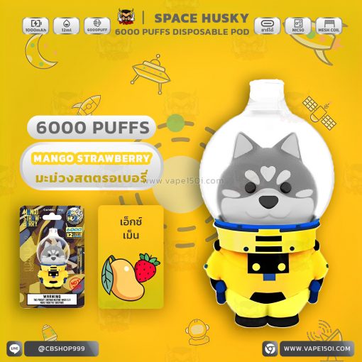 พอตใช้แล้วทิ้ง Space Husky Disposable Pod 6000 Puffs 1000mAh [แท้]