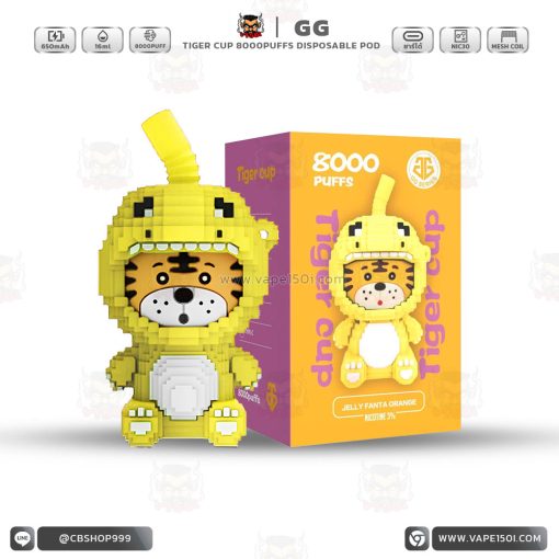 พอตใช้แล้วทิ้ง Tiger Cup Disposable Pod 8000 Puffs 650mAh [แท้]