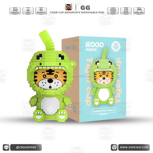 พอตใช้แล้วทิ้ง Tiger Cup Disposable Pod 8000 Puffs 650mAh [แท้]