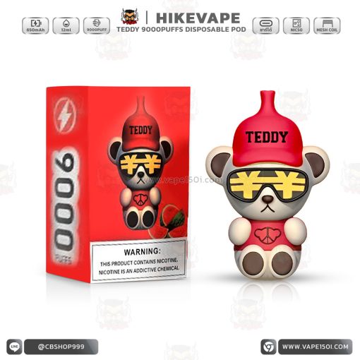 พอตใช้แล้วทิ้ง Hikevape Teddy Disposable Pod 9000 Puffs 650mAh [แท้]