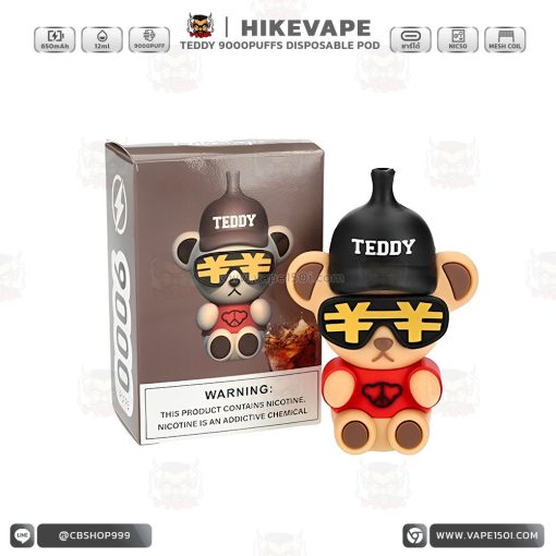 พอตใช้แล้วทิ้ง Hikevape Teddy Disposable Pod 9000 Puffs 650mAh [แท้]