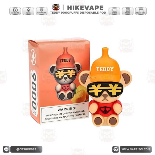 พอตใช้แล้วทิ้ง Hikevape Teddy Disposable Pod 9000 Puffs 650mAh [แท้]