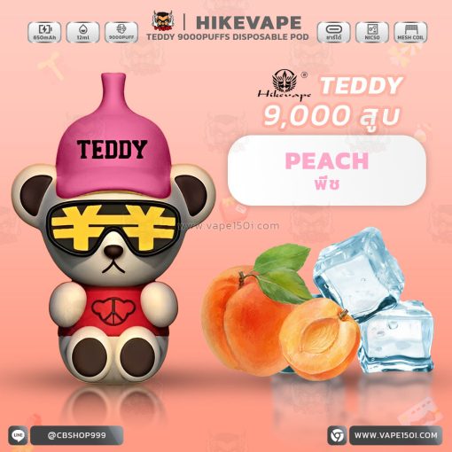 พอตใช้แล้วทิ้ง Hikevape Teddy Disposable Pod 9000 Puffs 650mAh [แท้]