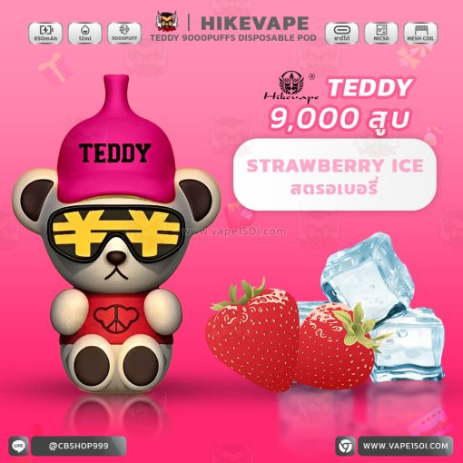 พอตใช้แล้วทิ้ง Hikevape Teddy Disposable Pod 9000 Puffs 650mAh [แท้]